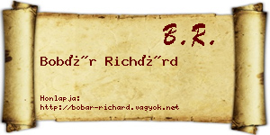 Bobár Richárd névjegykártya