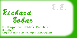 richard bobar business card